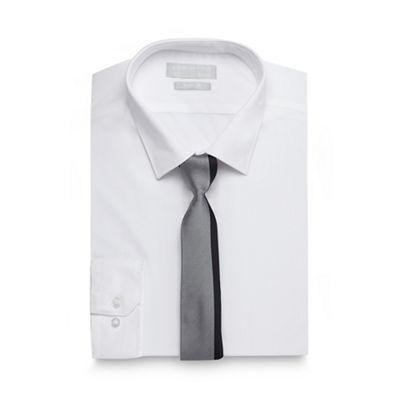 Red Herring Big and tall white slim fit shirt and striped tie set
